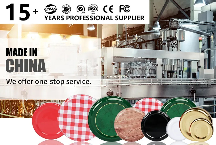 Customized 38mm 43mm 48mm 53mm 56mm 63mm 66mm 70mm 77mm 82mm Tinplate Metal Twist off Caps Lug Cap