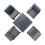 Adjustable Height Outdoor Dining Table with Armchair AJUNION Modern Aluminum