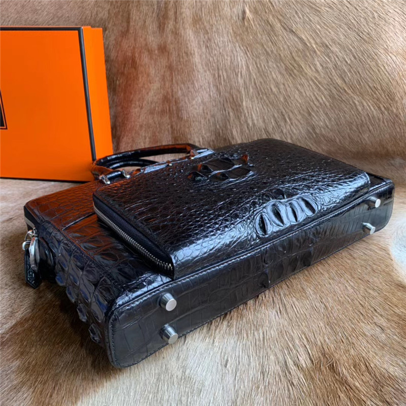Exotic Real Crocodile Skin Businessmen Briefcase Working Handbag Genuine Alligator Leather Male Large Top-handle Bag