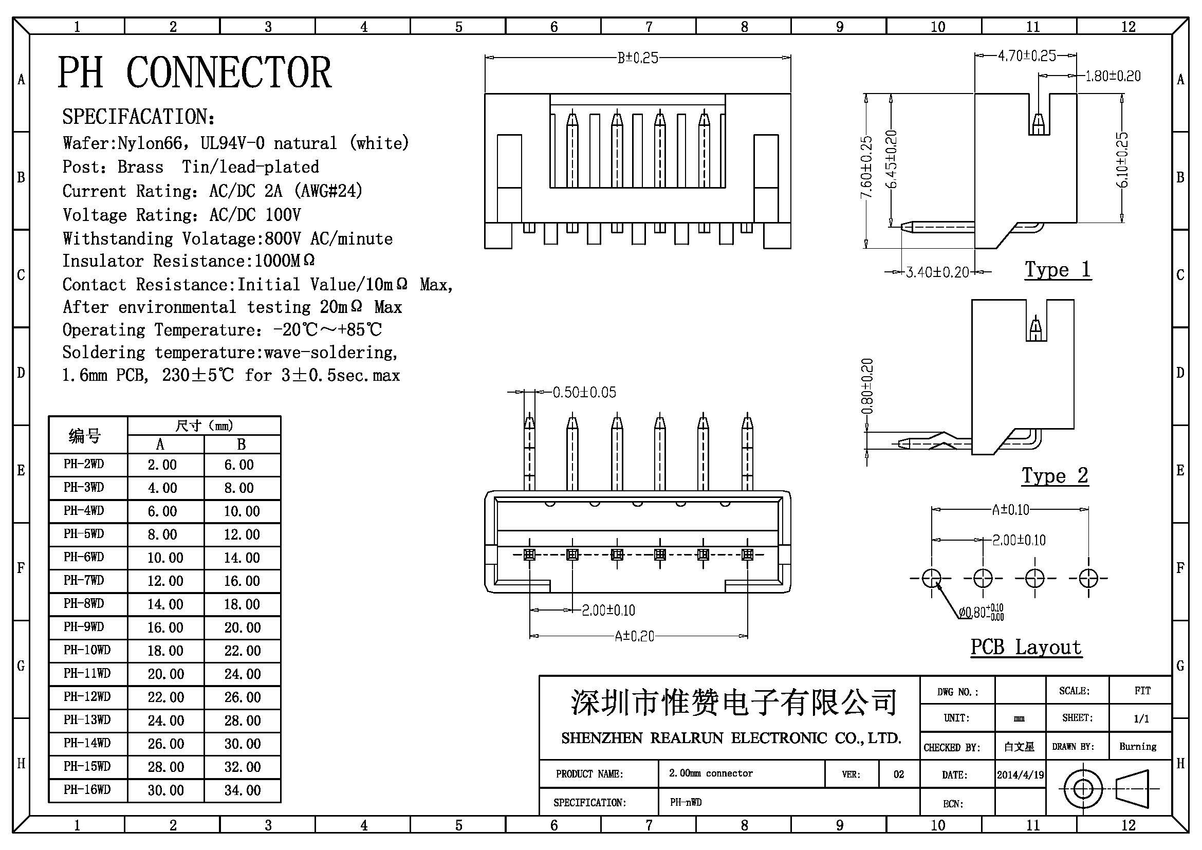 Coppy Alloy Wafer Connector Right Angle Wire To Board Header 1000M Ohm