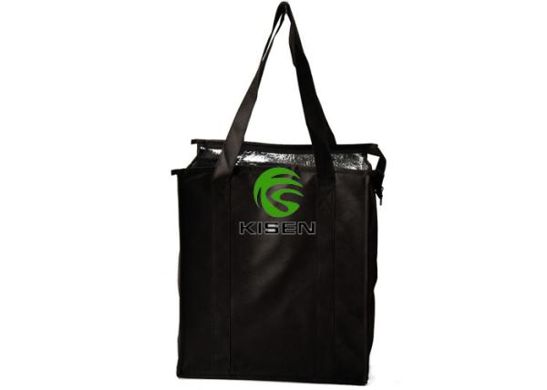 Reusable Insulated Cooler Bags Black Color For Outdoor Picnic Silk Screen