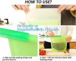 Silicone Food Storage Bag, Reusable Silicone Food Bag For Microwave,Reusable