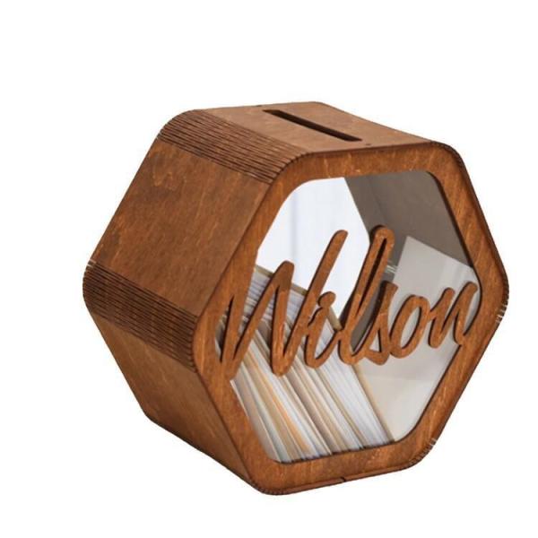 Buy cheap Amazon hot sale wooden wedding card storage box with PVC window ,gift card storage box from wholesalers