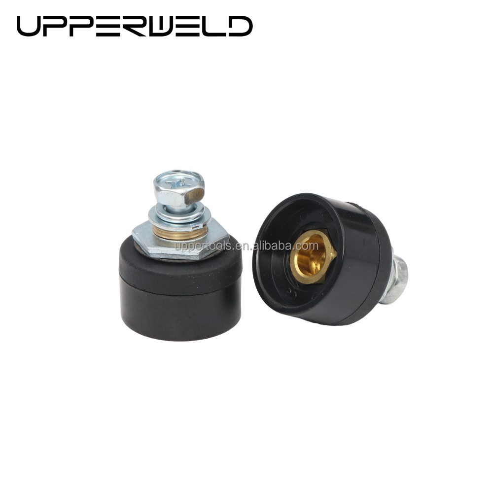 Welding cable connector 10-25 female european type in black for welding performance