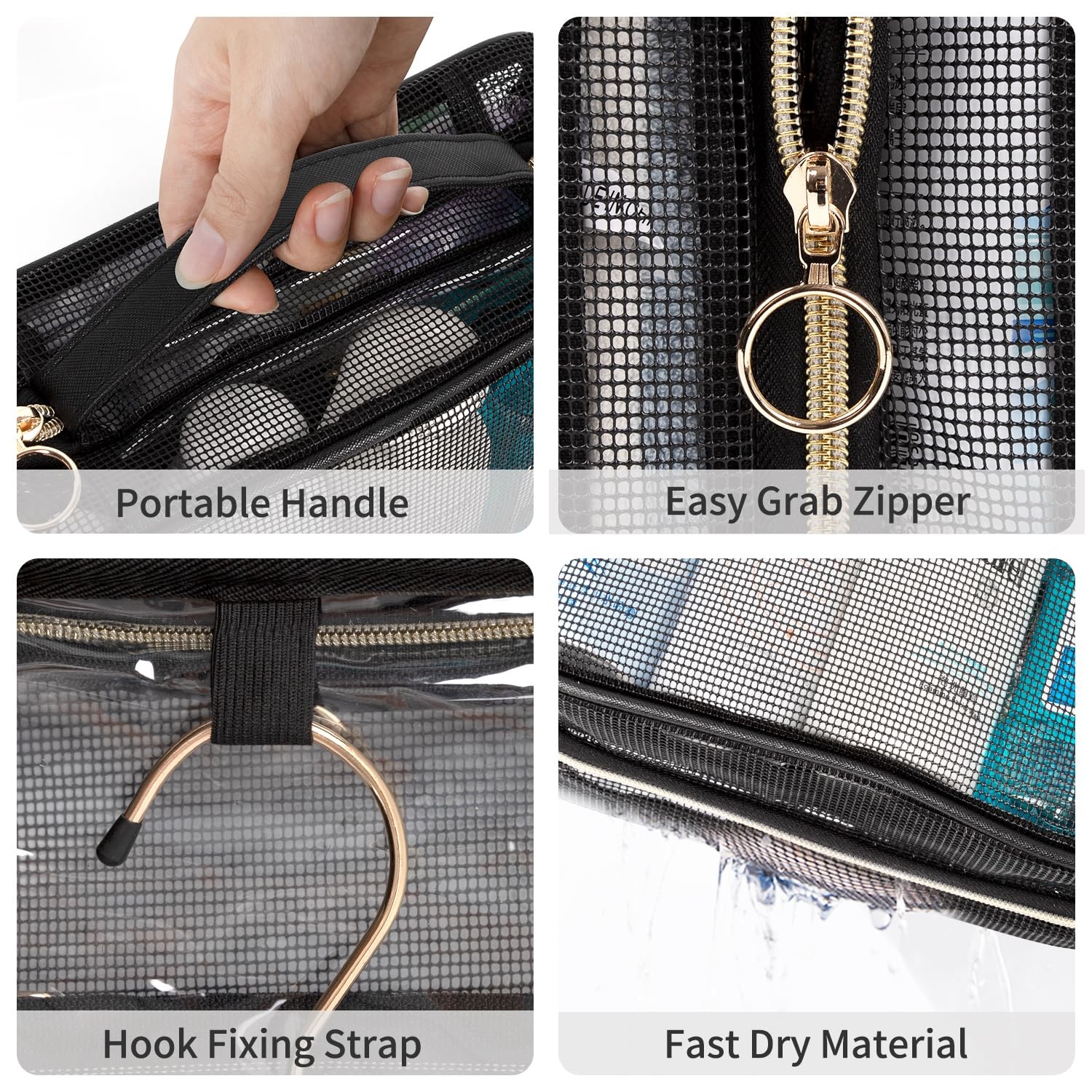 Water Resistant Clear Toiletry Bags For Traveling