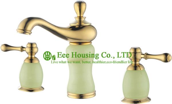 Buy cheap basin faucet,brass three-hole basin mixer,bathroom faucet,chrome finished,bathroom accessories from wholesalers