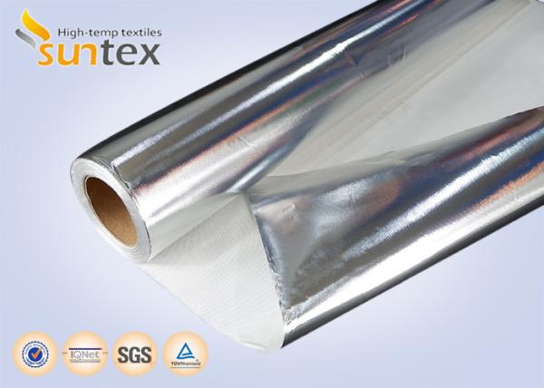 Buy cheap 0.4mm Aluminum Foil Fabric Aluminized Fabric / Thermal Insulation Material Flame Retardant Fiberglass Cloth from wholesalers