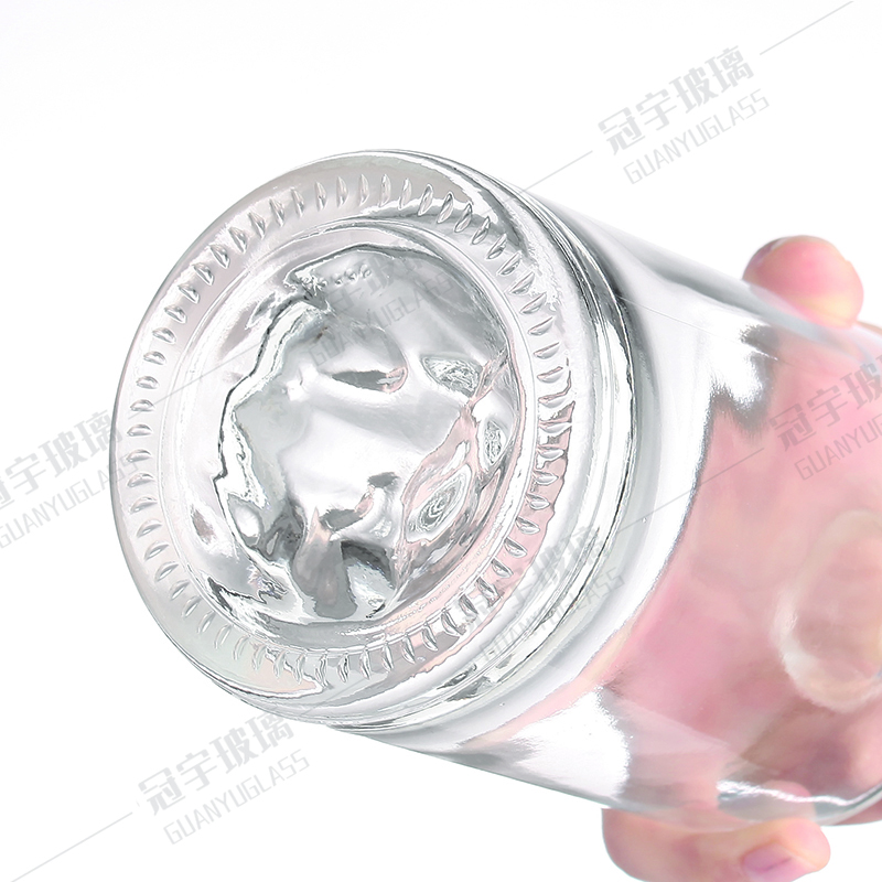 750ml Cylindrical Vodka Glass Wine Bottle Glass Bottle with Acid Etch Surface Handling