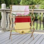 Portable Wooden Laundry Drying Rack , Bamboo Clothes Rack Earth Friendly