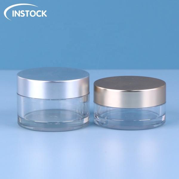 Buy cheap Electroplated Lids PET Cosmetic Jar 15ml 30ml For Eye Face Body Cream Packaging from wholesalers