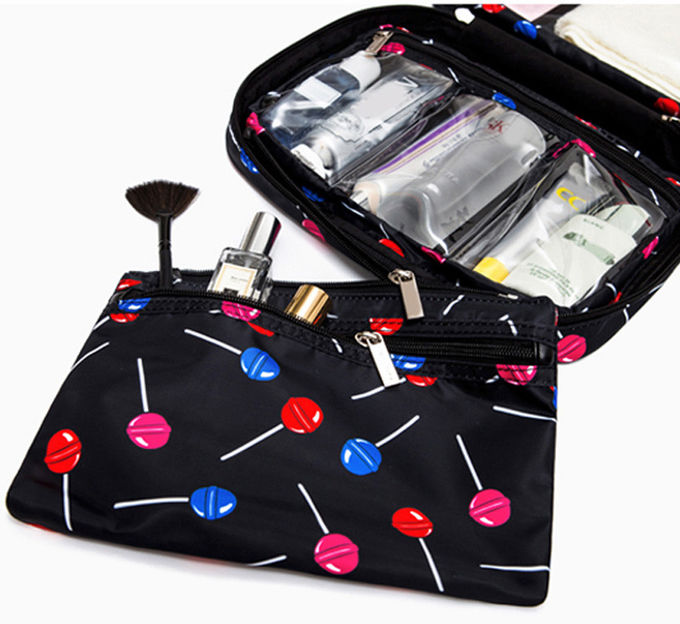 Multi Functional Folding L28*D8*H19 Cm Polyester Cosmetic Bag