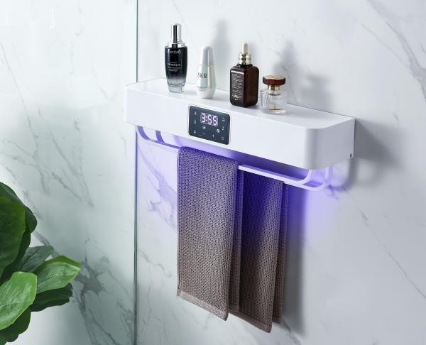 Buy cheap Wall Mounted Electric Heated Black Bath Towel Drying Rack Towel Warmer With Disinfection from wholesalers
