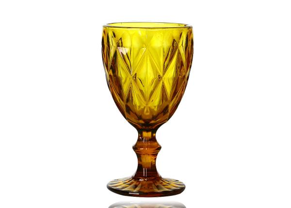 Buy cheap SGS Solid Colored Crystal Wine Goblet , Solid Amber 9 Oz Wine Glasses from wholesalers