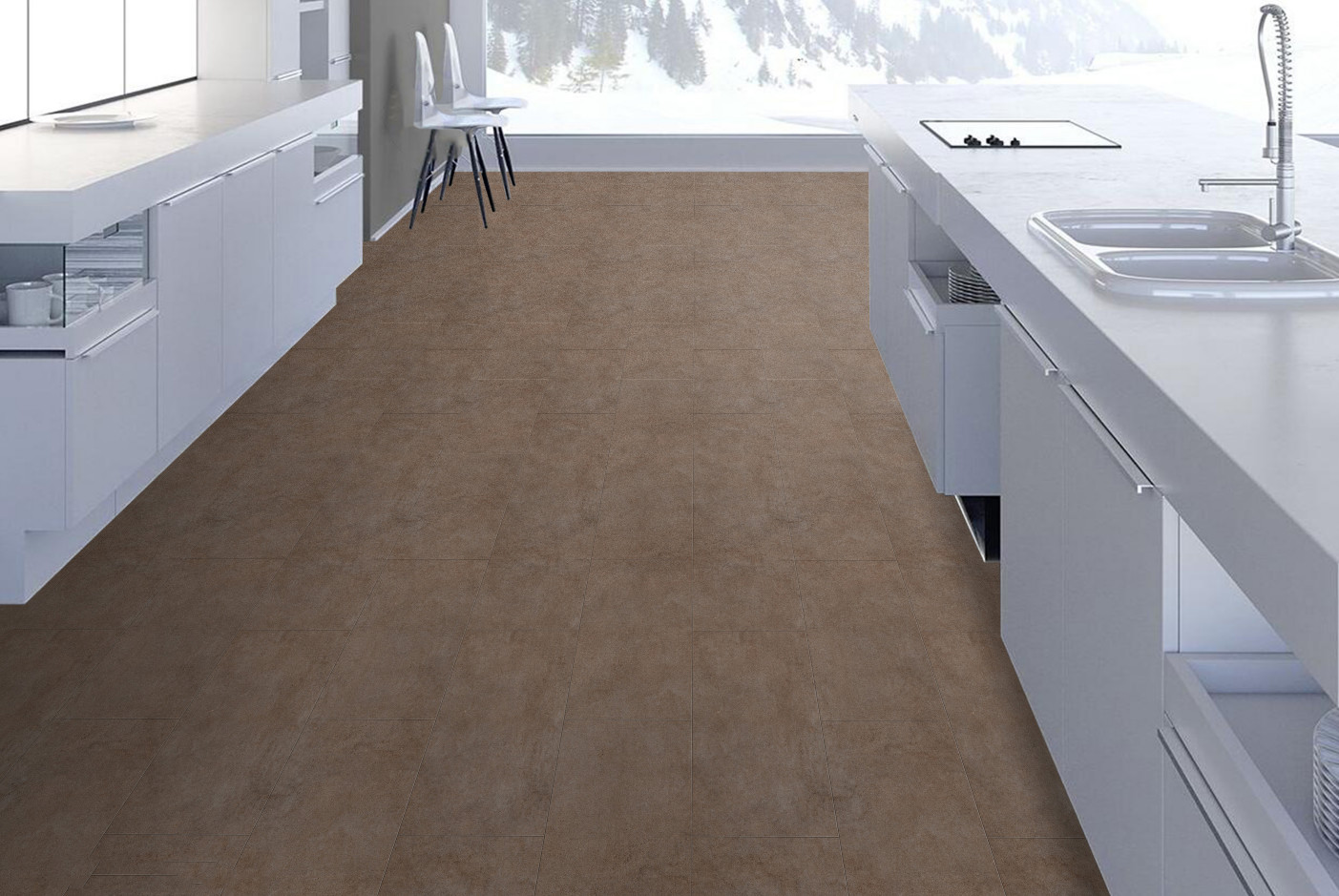 Sand Stone Pattern Vinyl Flooring 6mm Wear Resistance GKBM DP-S82284