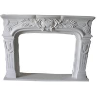 Buy cheap White marble fireplace mantel,China stone carving fireplaces mantel surrounds, product