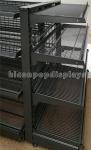 Supermarket / Retail Gondola Shelving Black Heavy Duty Double Sided Display