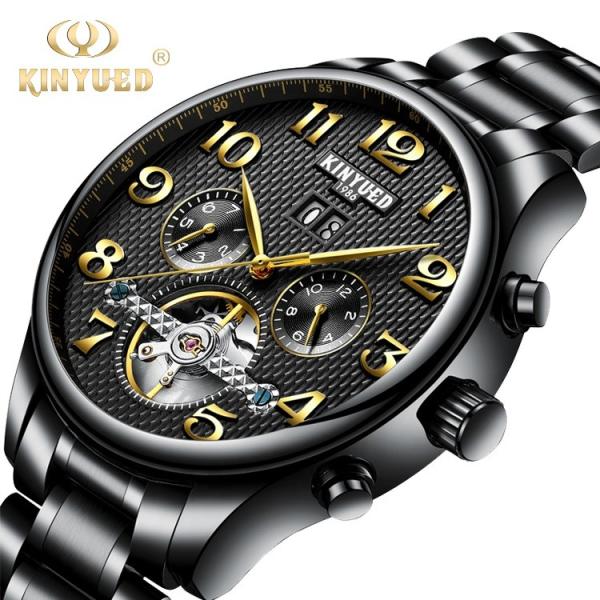 Buy cheap Automatic mechanical KINYUED watch fashion stainless steel mens waterproof automatic mechanical watch from wholesalers