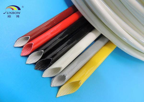 Buy cheap Colorful Silicone Rubber Fiberglass Sleeving / Braided Fiber Glass insulation Sleeve from wholesalers