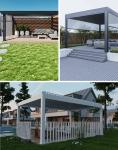 Outdoor pavilion Aluminum alloy new hand electric louver courtyard pavilion