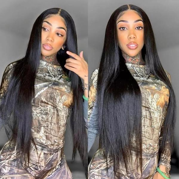 Buy cheap 180% Density Natural Hair Color 13x4 Frontal Wig With 100% Human Hair Direct from wholesalers