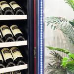 Large Kitchen Fridge Furniture Red Wine Cooler Cabinet With Door Lock