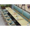 Buy cheap Closed Plywood PU Leather Upholstered Restaurant Booth Light Blue Commercial Seating from wholesalers