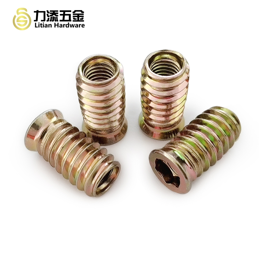 ODM Wood Rivet Nut , M6 Metric Threaded Inserts For Wood Stress Relieving