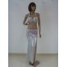 Buy cheap Noble Silver Halter Bikini Top Flowers Pattern Skirt Belly Dancer Costume For Womens from wholesalers