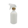 Buy cheap 500ml 16 Ounce Matte White Luxury Spray Bottle Square Gun Sprayer With Bamboo Cap from wholesalers