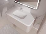 Sakura Pink Wall Mounted Bathroom Cabinet Rounded Edges Floating Bathroom Sink