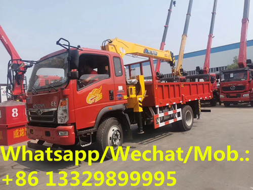 Buy cheap customized best price SINO TRUK HOMAN 4*2 LHD 6.3tons telescopic crane mounted on truck for sale, truck with crane from wholesalers