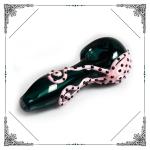 Pink Octopus Glass Smoking Pipe Hand Drawing Tobacco Spoon Pipe Length 4 Inches