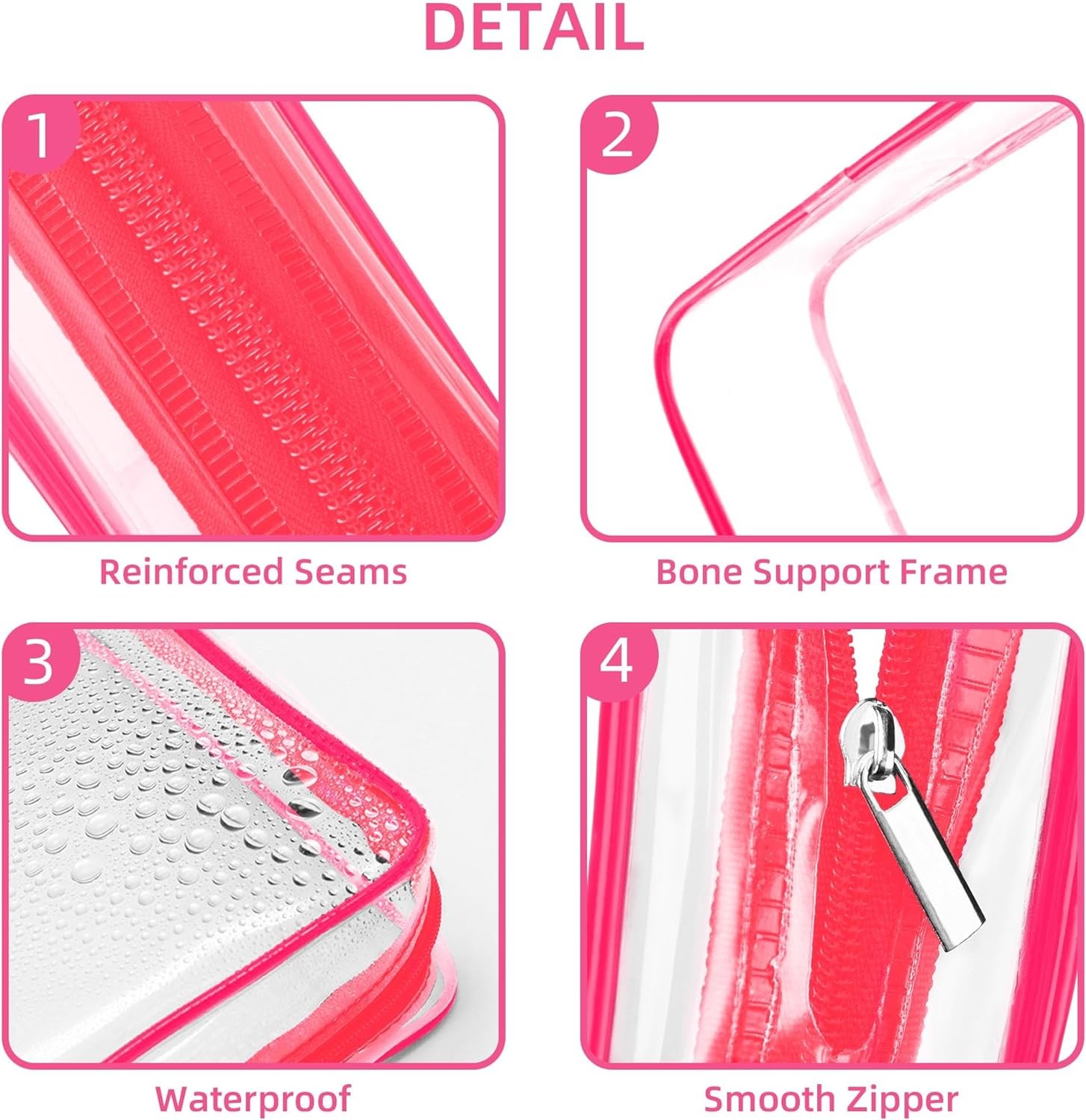 Pink Durable Soft Toiletry Bags Waterproof for Shockproof Protective & Storage