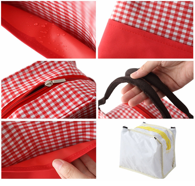 Leakproof White Striped Oxford Thermal Cooler Bag