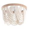Buy cheap White Small Flush Mount Boho Bohemia Wood Beaded Ceiling Lights(WH-CI-165) from wholesalers