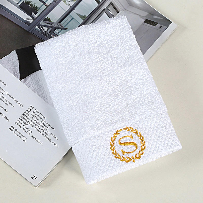 Child-Proof White Hotel Towel Set with Pure Cotton Embroidered Personalization