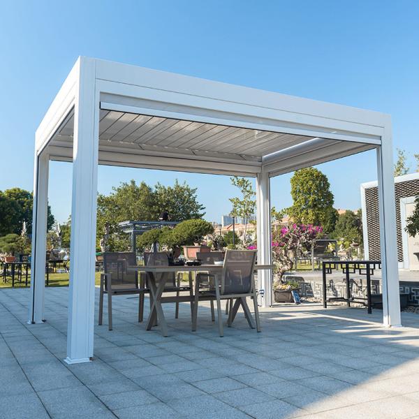 Buy cheap Adjustable Louvered Aluminum Pergola Villa Yard Electric Flip Louvers Pergole from wholesalers