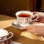 Flower Design Ceramic Valentine Gift Set For Girls 200 Ml Cup And Saucer With