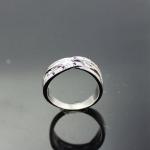 Women Jewelry 925 Silver Green Cubic Zirconia Crossover Ring(FR0146)