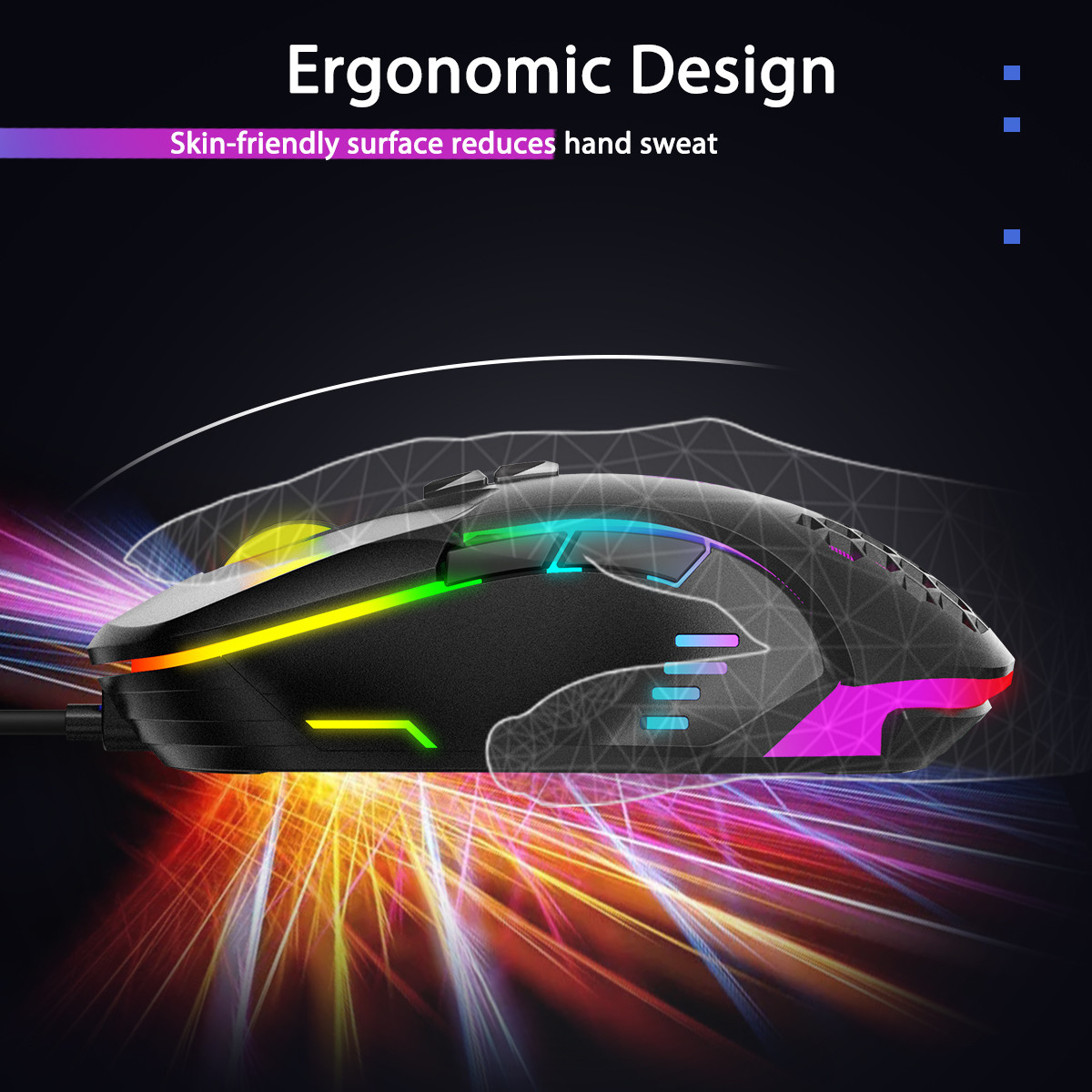 6400DPI Combatwing CW902 RGB Gaming Mouse 100mA With Para Cord