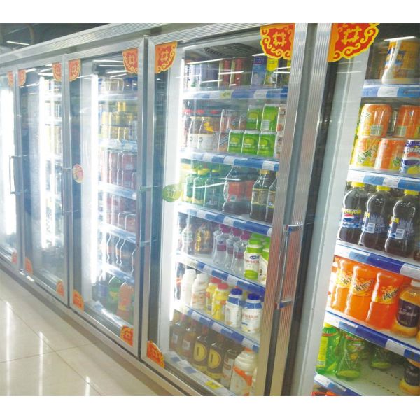 Multi Deck Dairy Glass Door Freezer Back Load Beverage Cooler Cooling Room