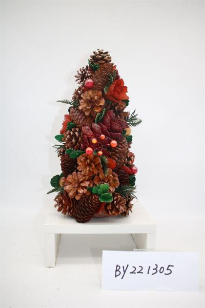 Christmas Decor Table Ornaments Pinecone Tree Wooden Christmas Tree Decorations