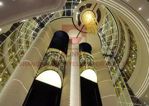 Buy cheap 630kg Round Cabin Steel Shaft MRL Traction Sightseeing Elevator from wholesalers