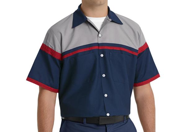 Buy cheap Summer Blend Cotton Uniform Work Shirts Customization Embroidery from wholesalers