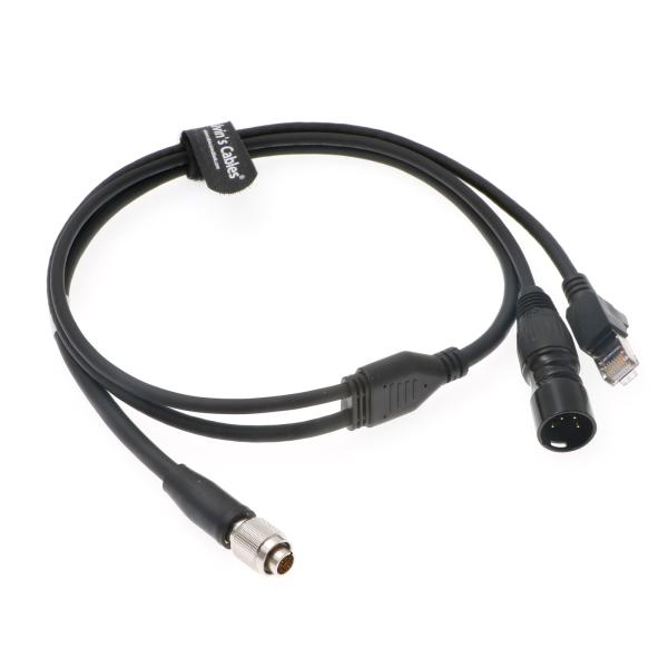 Alvin's Cables Hirose 8-Pin Male to RJ45 & XLR 4-Pin Male Cat6 High Flex Cable