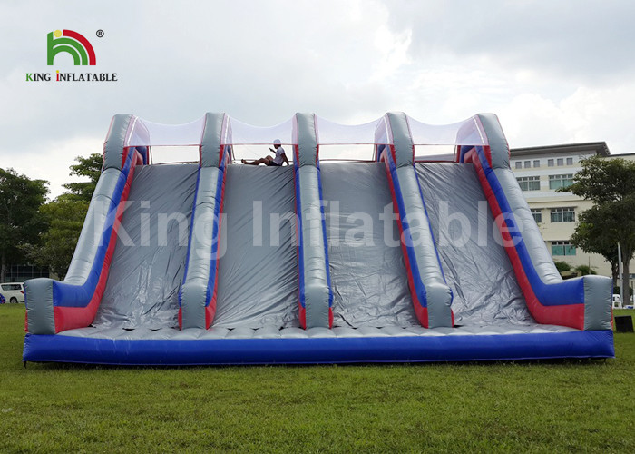 Blue 4 Lane Inflatable Sports Games / Military Blow Up Obstacle Course