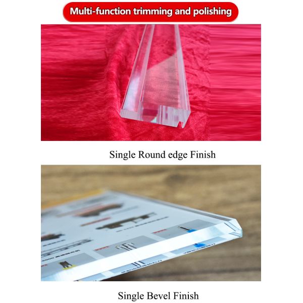 China Saide Brand Automatic Feeding Acrylic Rounded Edge Polishing Machine, R3 Rounded Corner Trimming Machine Acrylic Chamfering Machine