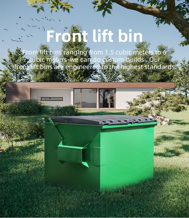 3 - 8M3 Industrial Steel Skip Bin Recycle Waste Garbage Bin For Hotels And Restaurants