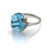 Buy cheap Gemstone Jewelry 12mmx14mm Oval Dome Blue Topaz Cubic Zirconia 925 Silver Ring(R44) from wholesalers