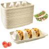 Buy cheap Disposable Biodegradable Sugarcane Bagasse TACO Box Corn Starch TACO Tray With Lid Mexican Corn Tortilla TACO Packaging from wholesalers